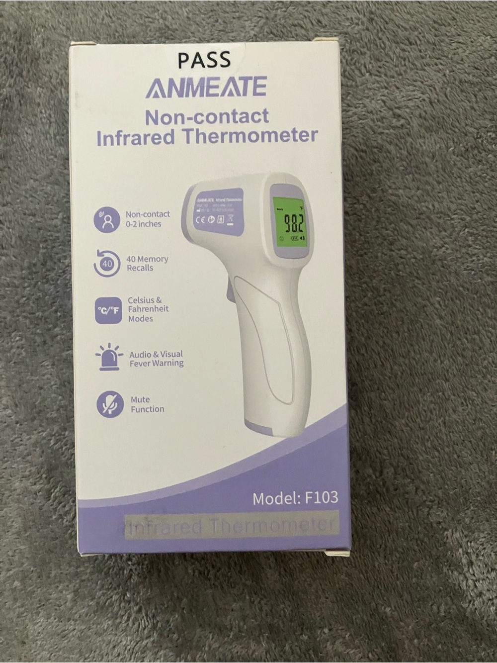 Non-Contact Infrared Thermometer - White & Lavender